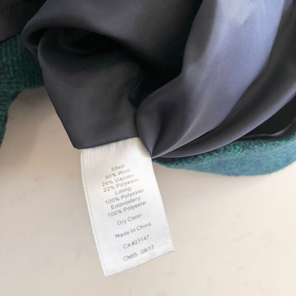 Talbots Teal Green Dachshund Dog Print Wool Blend Scalloped Pencil Skirt Size 6 - Picture 6 of 6